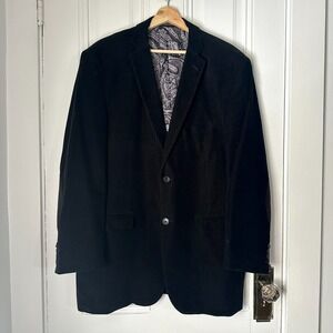 Adolfo Men's Black Corduroy Blazer 44L with Elbow Patches‎ – Excellent Condition